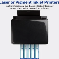 Avery Waterproof Laser/ Inkjet Wraparound Labels, 1.25" x 9.75", White, 40 Labels/Pack (22845)