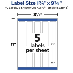 Avery Waterproof Laser/ Inkjet Wraparound Labels, 1.25