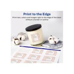 Avery Waterproof Laser/Pigment-Inkjet Square Labels, 2