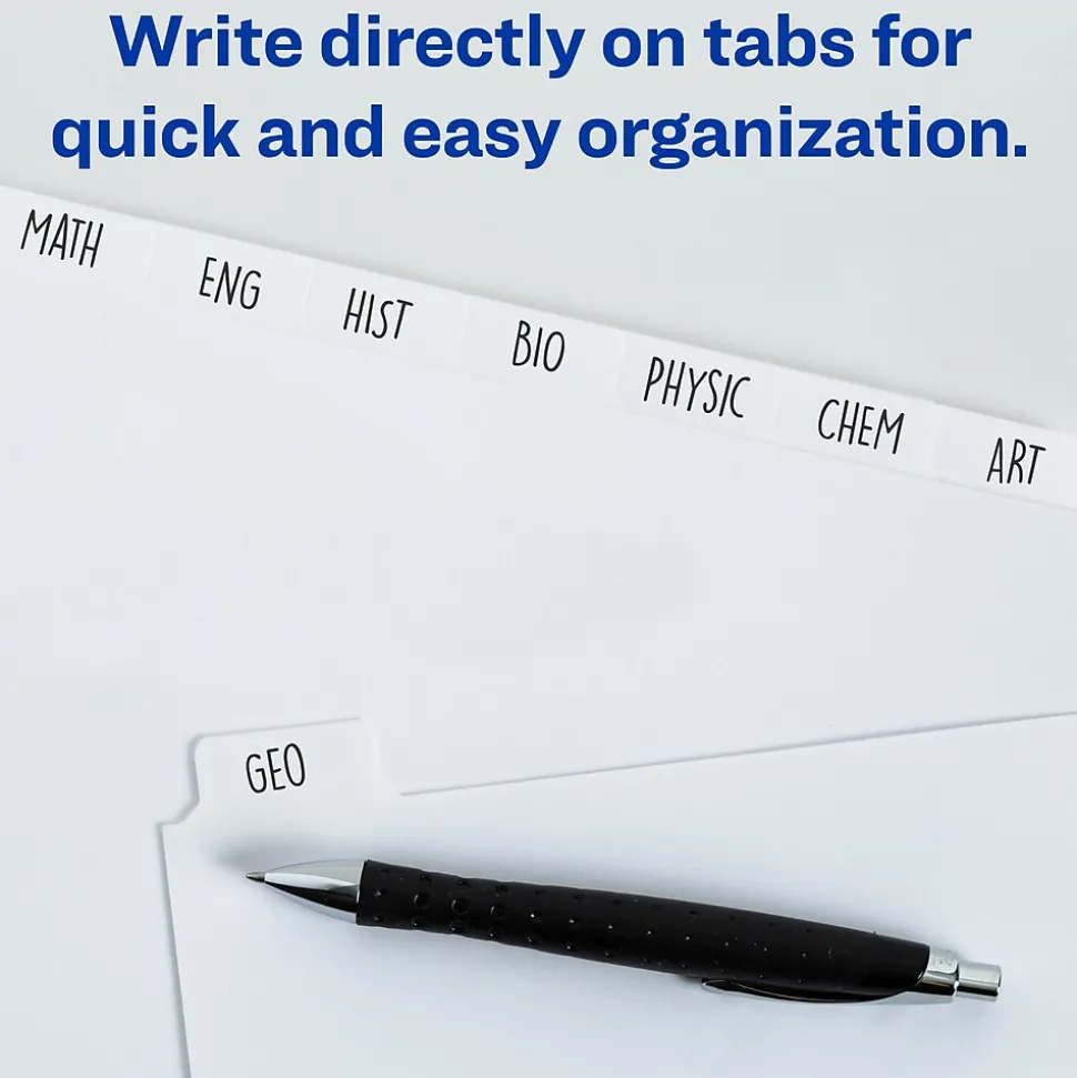 Avery Write & Erase Paper Dividers, 5 Tabs, White, 36 Sets/Box (11506)