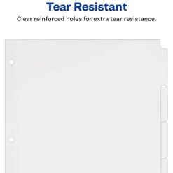 Avery Write & Erase Paper Dividers, 5 Tabs, White, 36 Sets/Box (11506)