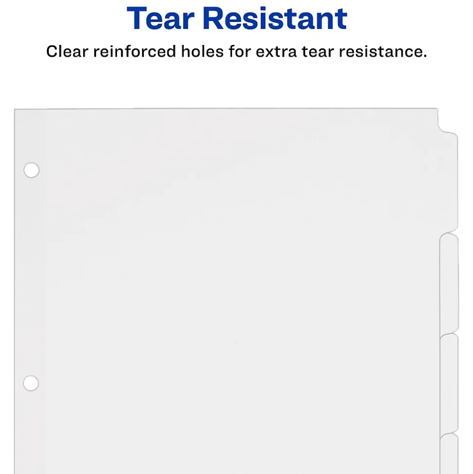 Avery Write & Erase Paper Dividers, 5 Tabs, White, 36 Sets/Box (11506)