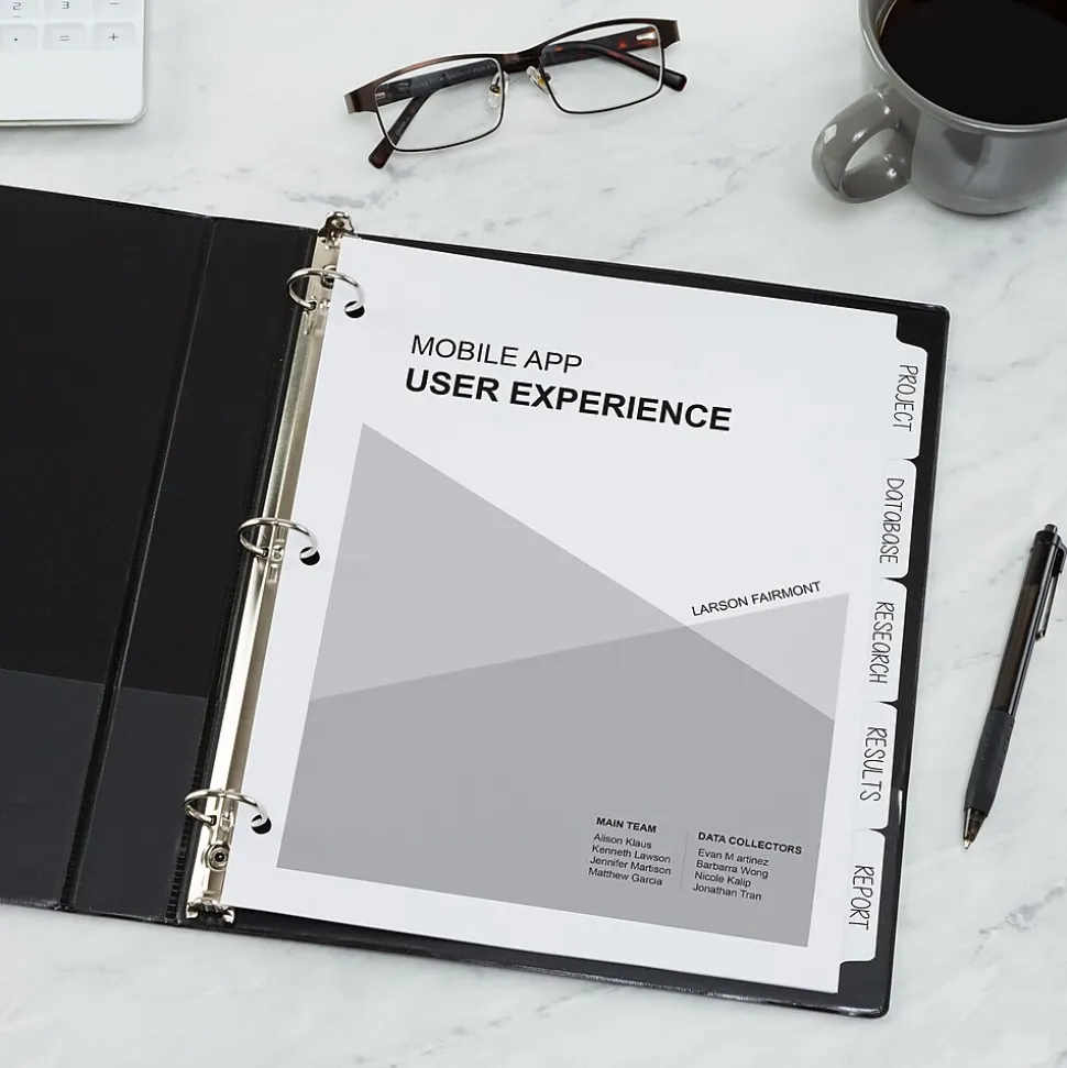 Avery Write & Erase Paper Dividers, 5 Tabs, White, 36 Sets/Box (11506)