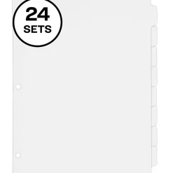 Avery Write & Erase Paper Dividers, 8 Tabs, White, 24 Sets/Box (11507)