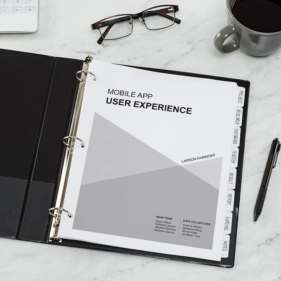 Avery Write & Erase Paper Dividers, 8 Tabs, White, 24 Sets/Box (11507)