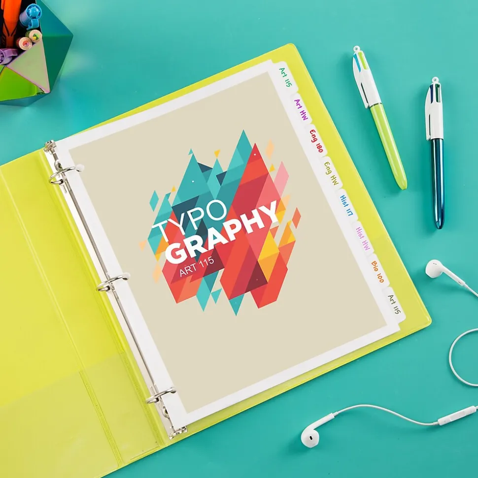 Avery Write & Erase Paper Dividers, 8 Tabs, White, 24 Sets/Box (11507)