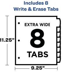 Avery Write & Erase Pocket Plastic Dividers, 8 Tabs, Multicolor (16177)