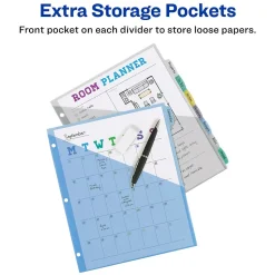 Avery Write & Erase Pocket Plastic Dividers, 8 Tabs, Multicolor (16177)