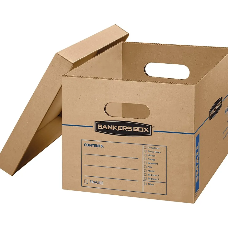 Bankers Box File Moving Boxes, Kraft/Blue, 10/Pack (7714216)