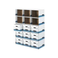 Bankers Box File/Cube™ Quick Set-Up Corrugated File Storage Box Shells, Letter/Legal Size, White/Blue, 6/Carton (0162601)