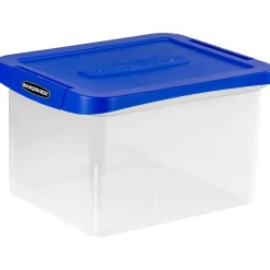 Bankers Box Heavy Duty Locking File Totes, Letter/Legal Size, Blue/Clear (0086201)