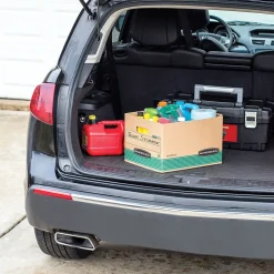 Bankers Box® Medium-Duty Recycled FastFold File Storage Boxes, Lift-Off Lid, Letter/Legal Size, Brown, 12/Carton (12770)