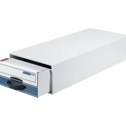 Bankers Box Stor/Drawer Steel Plus Storage Drawers, White/Blue, 12/Ct (00306)
