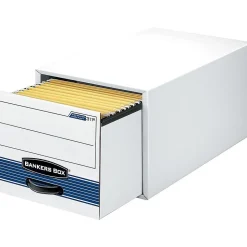 Bankers Box Stor/Drawer Steel Plus File Drawers, Letter Size, White/Blue, 6/Carton (00311)