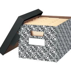 Bankers Box Stor/File Medium-Duty Storage Boxes, Letter/Legal, Brocade, 4/Carton (0022705)