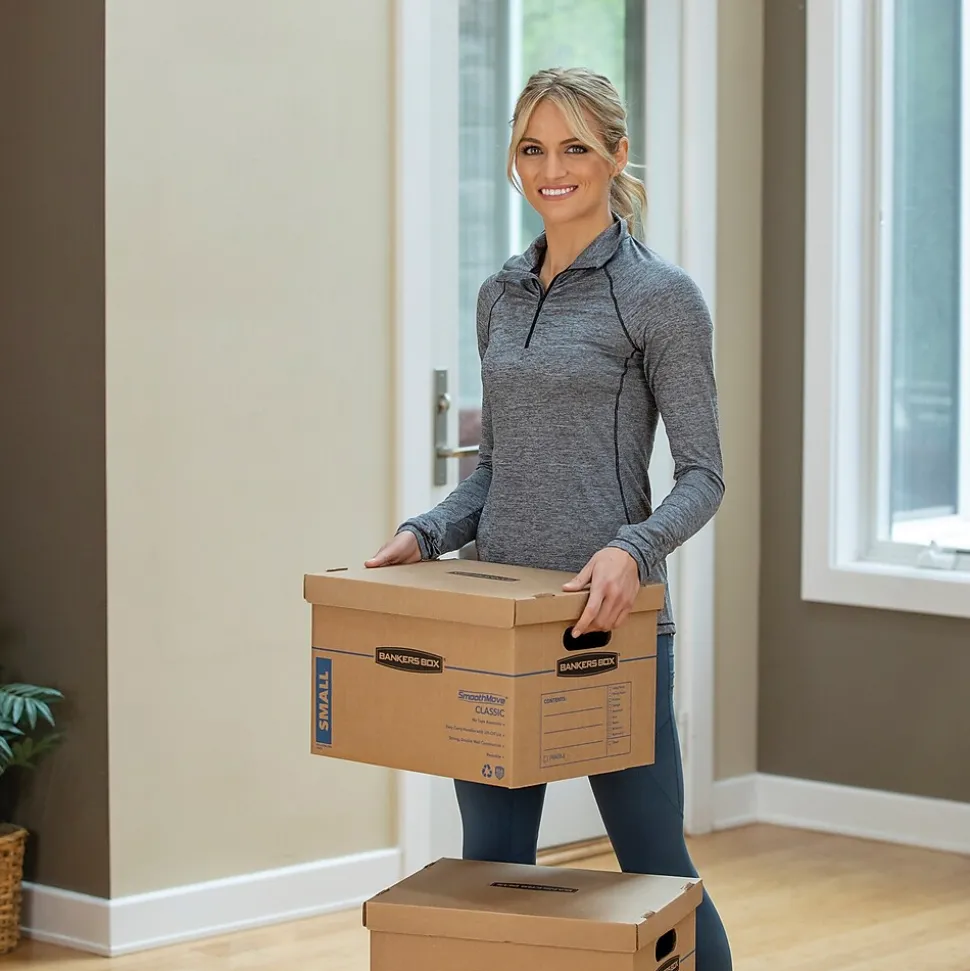 Bankers Box Stor/File Medium-Duty FastFold File Storage Boxes, Lift-Off Lid, Letter/Legal Size, Brown, 20/Pack (1277008)