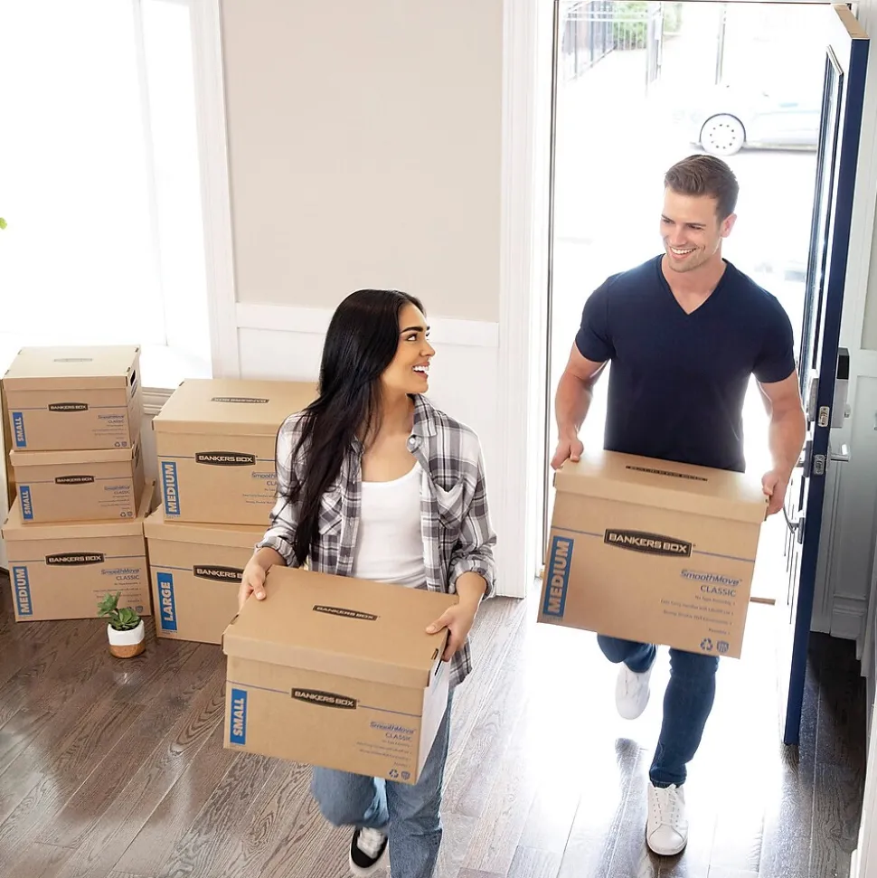 Bankers Box Stor/File Medium-Duty FastFold File Storage Boxes, Lift-Off Lid, Letter/Legal Size, Brown, 20/Pack (1277008)