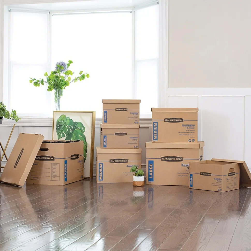 Bankers Box Stor/File Medium-Duty FastFold File Storage Boxes, Lift-Off Lid, Letter/Legal Size, Brown, 20/Pack (1277008)