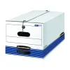 Bankers Box Stor/File Medium Duty 65% Recycled Corrugated File Box, Letter Size, White/Blue, 4/Carton (0070403)