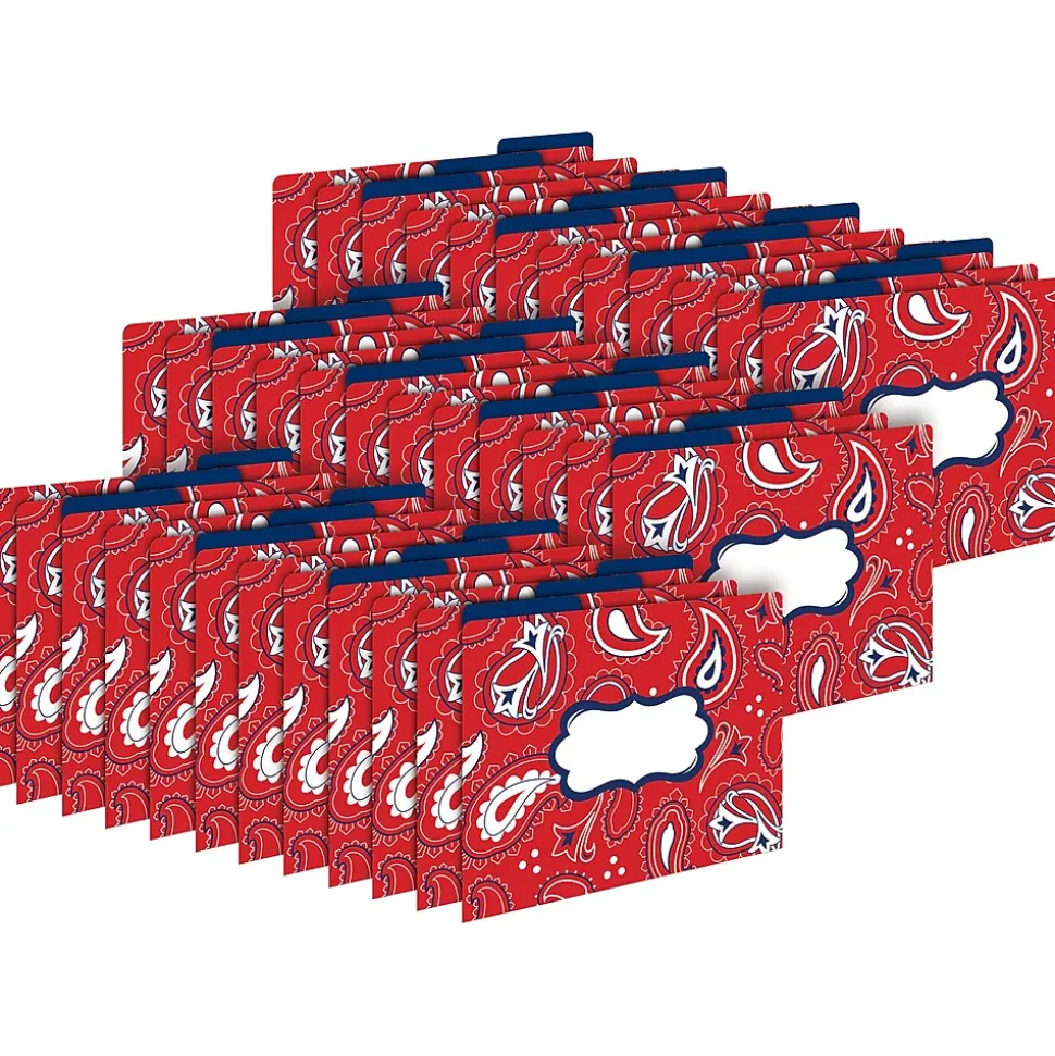 Barker Creek Bandana Letter-Size File Folders, 36/Set (BC3916)