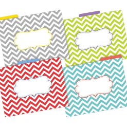 Barker Creek Beautiful Chevron File Folder, 1/3-Cut Tab, Letter Size, Assorted, 12/Pack (2010)
