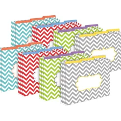 Barker Creek Beautiful Chevron File Folder, 1/3-Cut Tab, Letter Size, Assorted, 24/Set (4394)