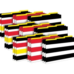 Barker Creek Buffalo Plaid & Wide Stripes Legal-Size File Folders, Multi-Design Set, 27/Set (BC3902)