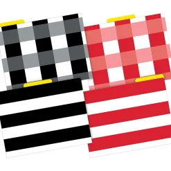 Barker Creek Buffalo Plaid & Wide Stripes Letter-Size File Folders, Multi-Design Set, 36/Set (BC3936)