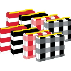 Barker Creek Buffalo Plaid & Wide Stripes File Folder, 1/3-Cut Tab, Letter Size, Assorted, 24/Set (4396)