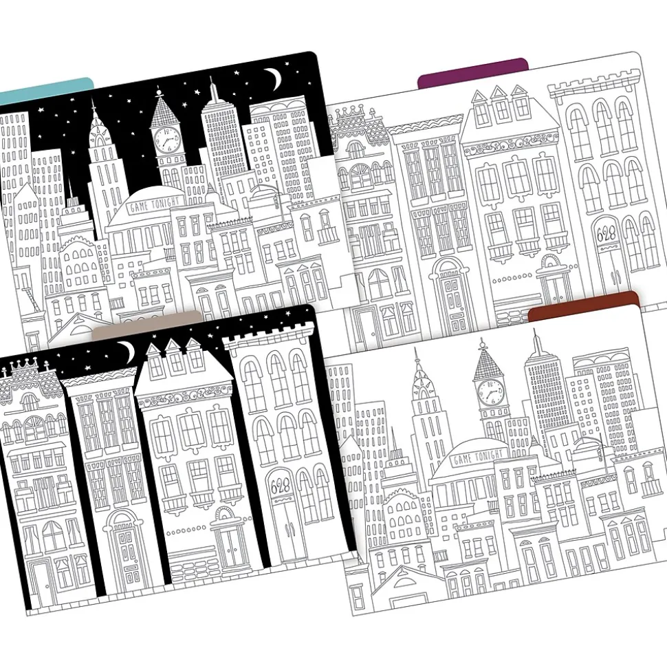 Barker Creek Color Me! File Folder Set, 1/3-Cut Tab, Letter Size, Cityscapes, 12/Pack (2005)