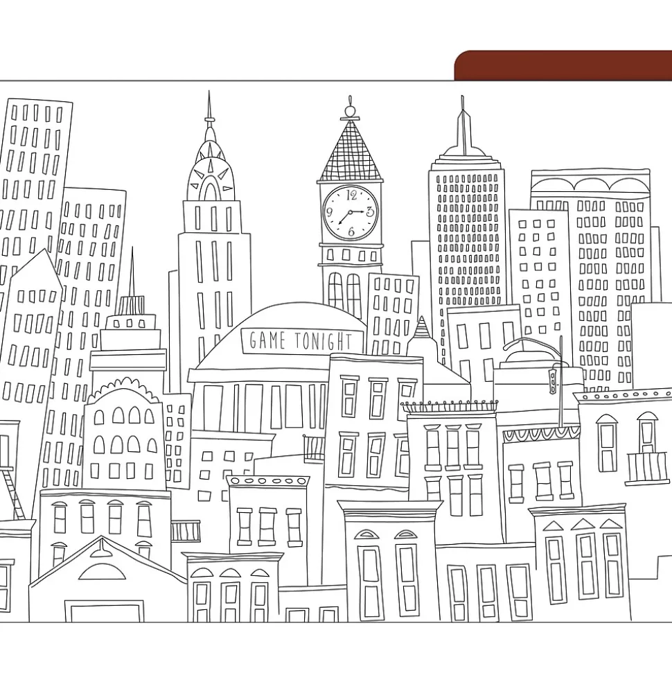 Barker Creek Color Me! File Folder Set, 1/3-Cut Tab, Letter Size, Cityscapes, 12/Pack (2005)