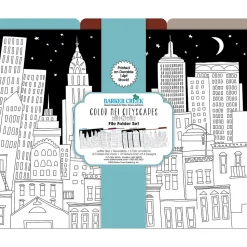 Barker Creek Color Me! File Folder Set, 1/3-Cut Tab, Letter Size, Cityscapes, 12/Pack (2005)