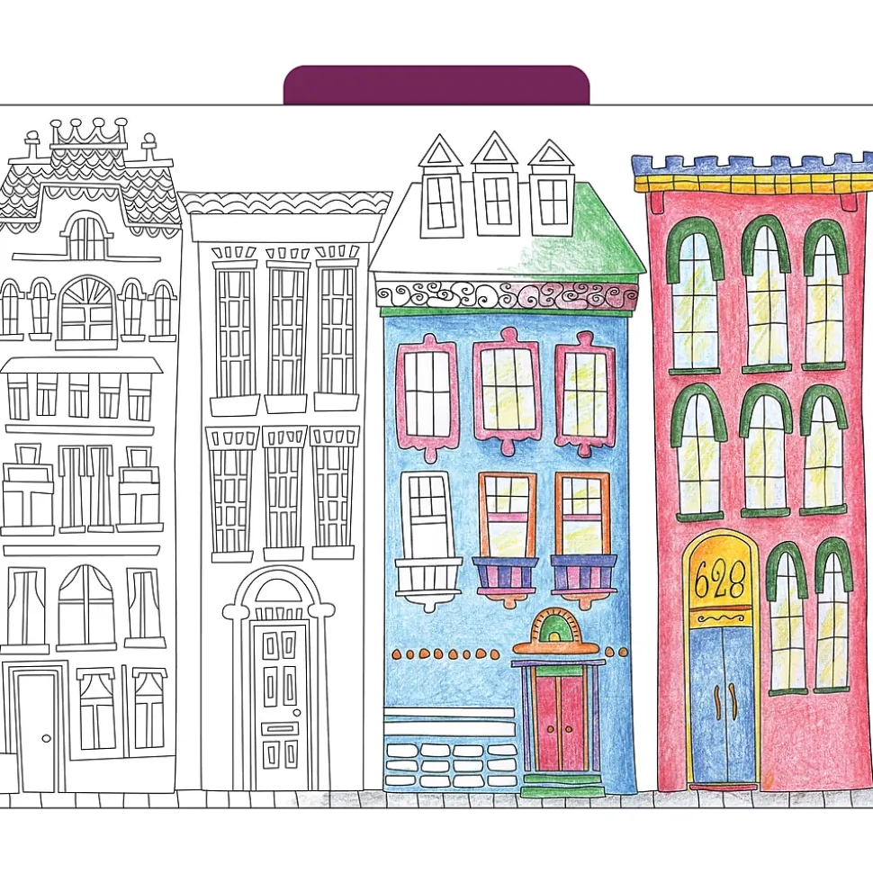 Barker Creek Color Me! File Folder Set, 1/3-Cut Tab, Letter Size, Cityscapes, 12/Pack (2005)