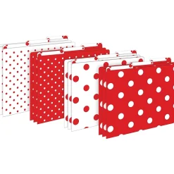 Barker Creek File Folder Set, 1/3-Cut Tab, Letter Size, Red & White Dot, 12/Pack (2009)