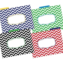 Barker Creek File Folder Set, 1/3-Cut Tab, Letter Size, Nautical Chevron, 24/Set (4384)