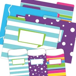 Barker Creek Folder & Pocket Set, 1/3-Cut Tab, Letter Size, Multicolored, 42/Set (4412)