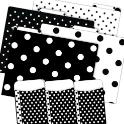 Barker Creek Folder & Pocket Set, 1/3-Cut Tab, Letter Size, Black & White Dots, 42/Set (4417)
