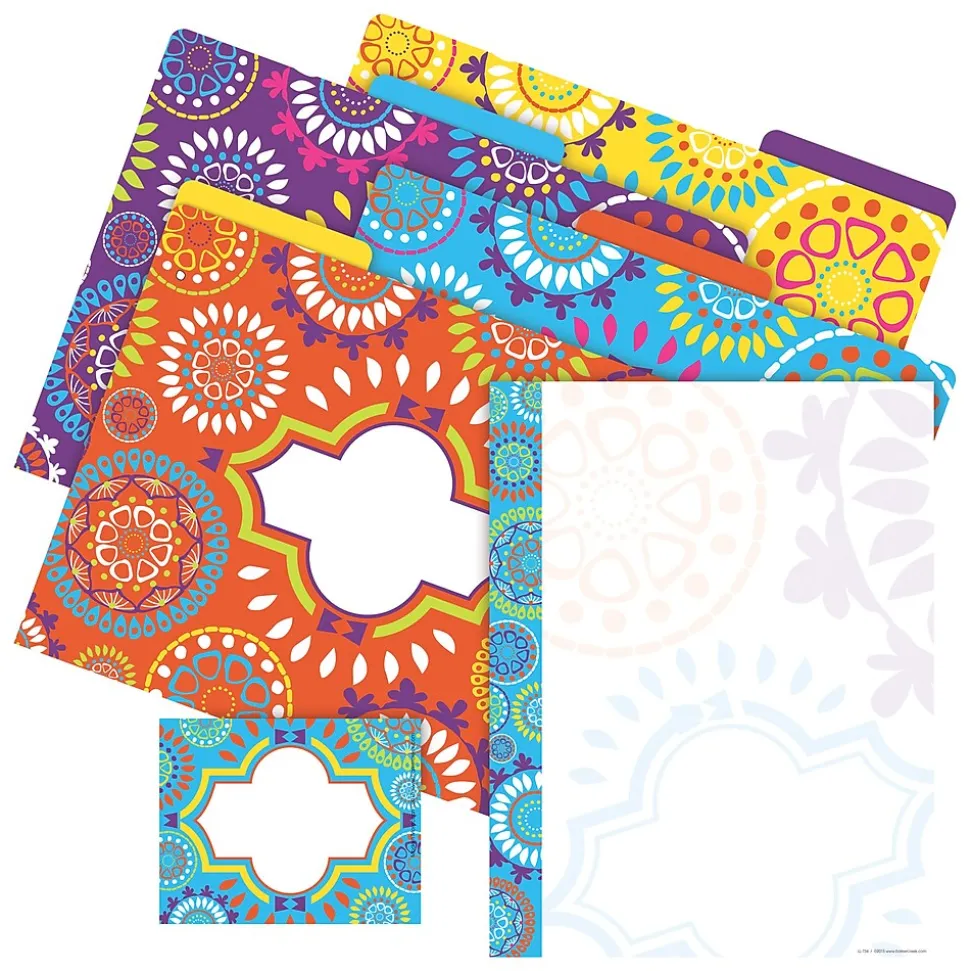 Barker Creek Get Organized Moroccan File Folder Kit, Assorted Colors, 107/Set (BC0115)