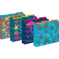 Barker Creek Get Organized File Folder Set, 1/3-Cut Tab, Letter Size, Kai Ola Sea Turtles, 107/Set (150)