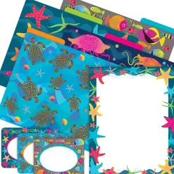 Barker Creek Get Organized File Folder Set, 1/3-Cut Tab, Letter Size, Kai Ola Starfish, 107/Set (149)