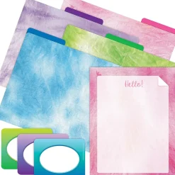 Barker Creek Get Organized File Folder Set, 1/3-Cut Tab, Letter Size, Tie-Dye & Ombré, 107/Set (135)