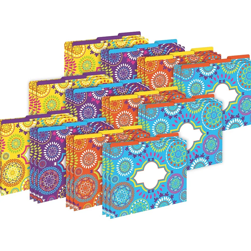 Barker Creek Moroccan File Folder, 1/3-Cut Tab, Letter Size, Assorted, 36/Set (4401)