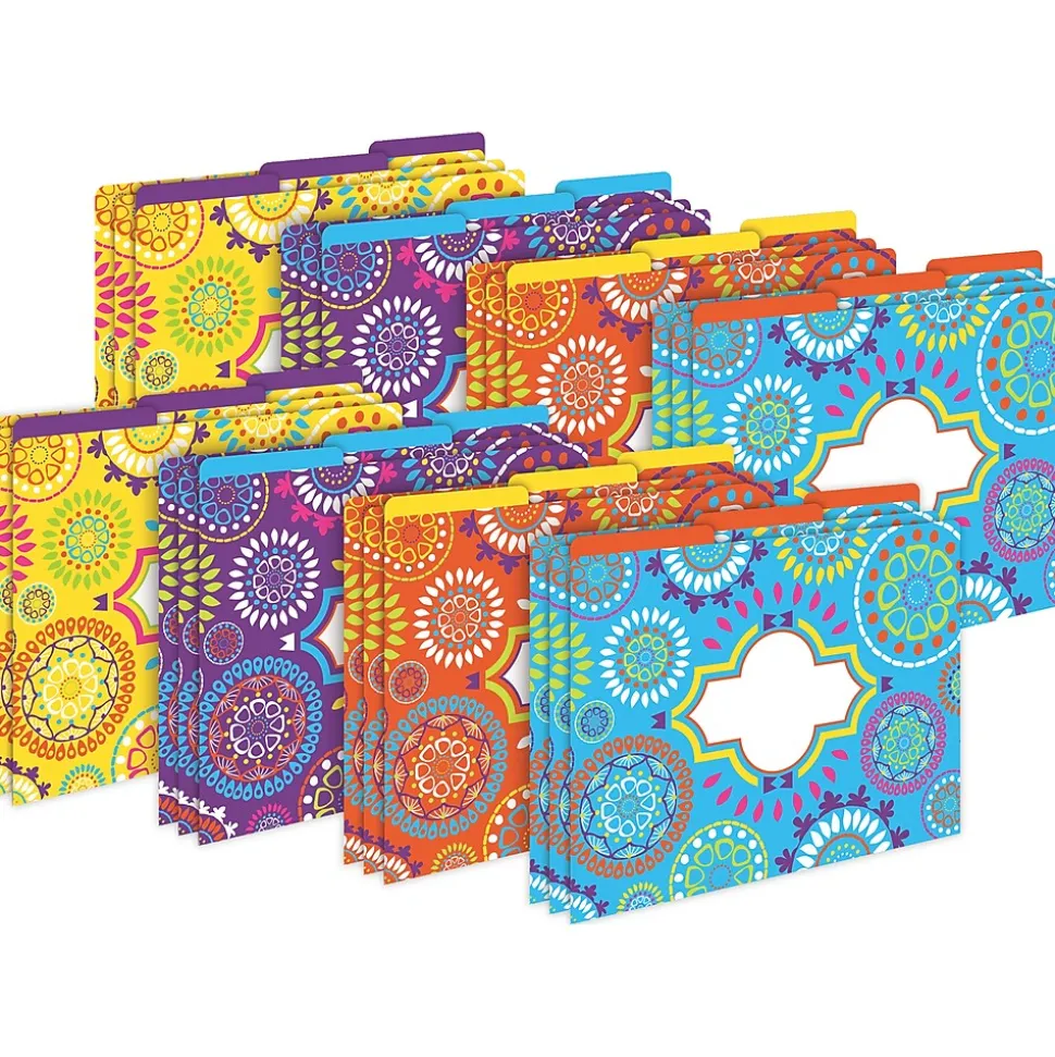 Barker Creek Moroccan File Folder, 1/3-Cut Tab, Letter Size, Assorted, 24/Set (4400)