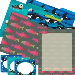 Barker Creek Sea & Sky Salmon File Folder, 1/3-Cut Tab, Letter Size, Assorted, 107/Set (147)