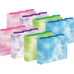 Barker Creek Tie-Dye and Ombré File Folders, 3-Tab, Letter Size, Assorted, 24/Set (4325)