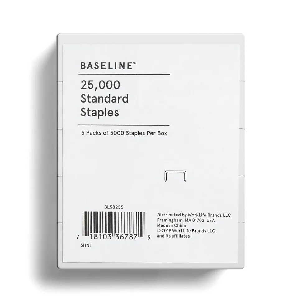 Baseline Staples, .25" Leg Length, 25000/Box (BL58255)