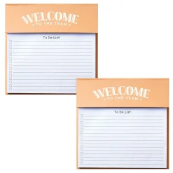 Baudville Welcome to the Team Memo Pad, 8.75" x 6", Narrow Ruled, 100 Sheets/Pad, 2 Pads/Pack (1393296P231)