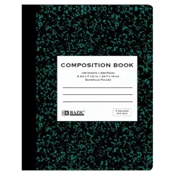 Bazic 1-Subject Composition Notebooks, Quad-Ruled, 100 Sheets, Multicolor, 6/Bundle (BAZ5052-6)