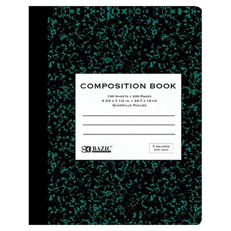 Bazic 1-Subject Composition Notebooks, Quad-Ruled, 100 Sheets, Multicolor, 6/Bundle (BAZ5052-6)