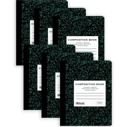 Bazic 1-Subject Composition Notebooks, Quad-Ruled, 100 Sheets, Multicolor, 6/Bundle (BAZ5052-6)